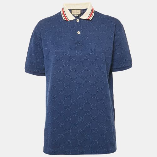 GG Embroidered Cotton Pique Polo T-Shirt S - Gucci - Modalova