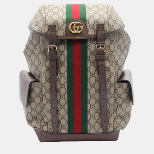 Brown Multicolor Coated Canvas Leather Ophidia GG Supreme Backpack - Gucci - Modalova