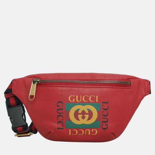 Leather Logo Print Belt Bag - Gucci - Modalova