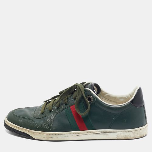 Leather Web Low Ace Top Sneakers Size 43.5 - Gucci - Modalova