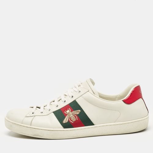 Leather Ace Lace Up Sneakers Size 42.5 - Gucci - Modalova