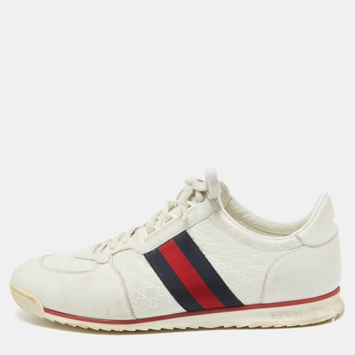 Ssima Leather Web Detail Low Top Sneakers Size 43 - Gucci - Modalova