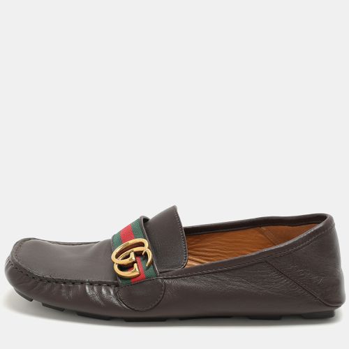 Leather Web Marmont Driver Loafers Size 40 - Gucci - Modalova