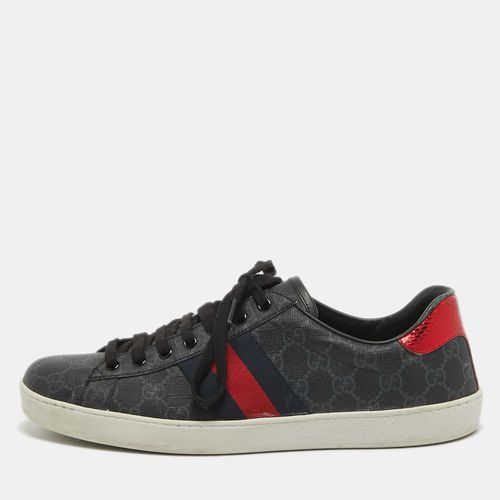 Coated Canvas and Python Embossed Leather Ace Low Top Sneakers Size 43.5 - Gucci - Modalova