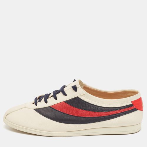 Off Leather Flacer Web Low Top Sneakers Size 43.5 - Gucci - Modalova