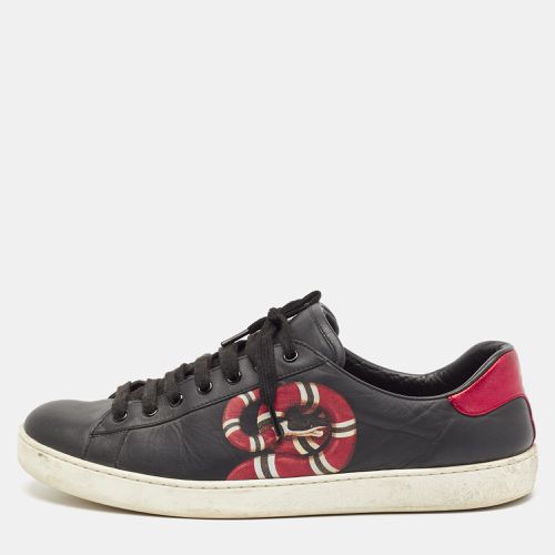 Leather Snake Print Ace Lace Up Sneakers Size 44 - Gucci - Modalova