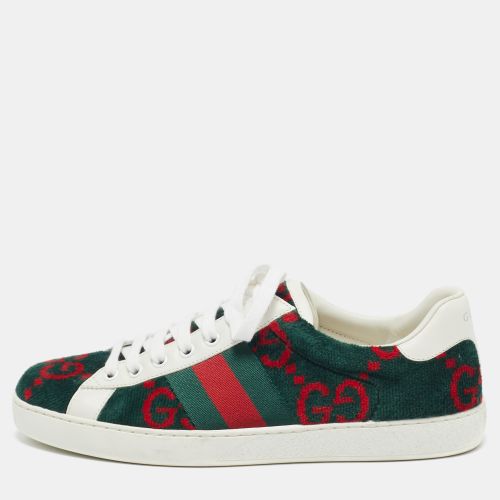 Tricolor GG Terry Fabric and Leather Ace Sneakers Size 40 - Gucci - Modalova