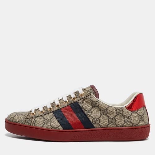 Brown GG Supreme Canvas Web Ace Sneakers Size 43 - Gucci - Modalova