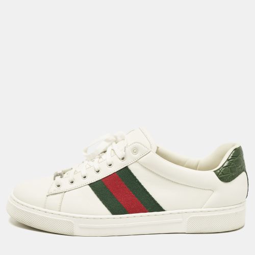 Leather Web Ace Sneakers Size 43.5 - Gucci - Modalova