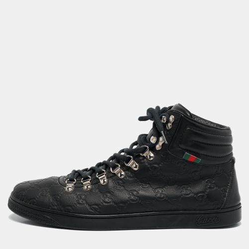 Ssima Leather Web High Top Sneakers Size 44 - Gucci - Modalova