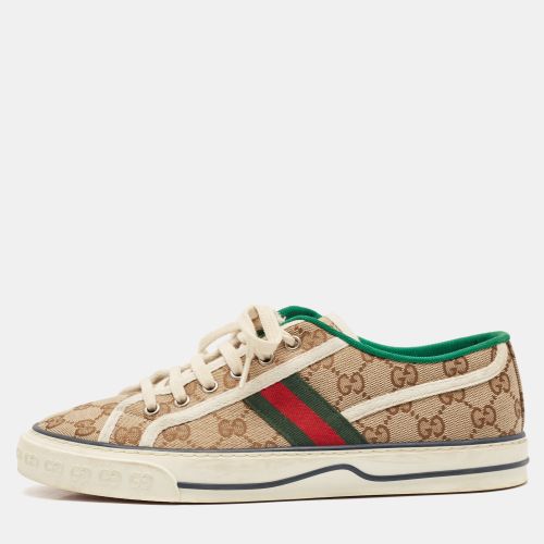 Beige/ GG Canvas Tennis 1977 Sneakers Size 41 - Gucci - Modalova