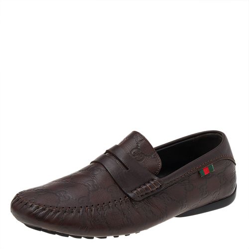 Ssima Leather Slip On Penny Loafers Size 40.5 - Gucci - Modalova