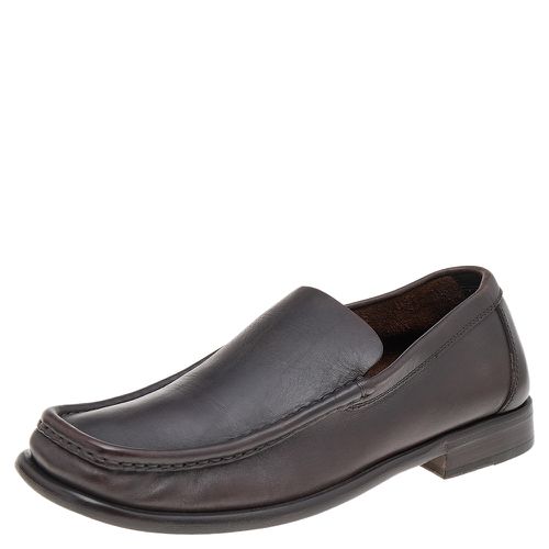 Dark Leather Slip On Loafers Size 41.5 - Gucci - Modalova