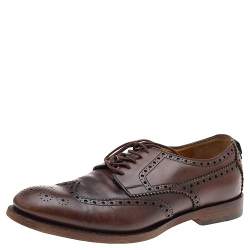 Dark Brogue Leather Oxfords Size 42 - Gucci - Modalova