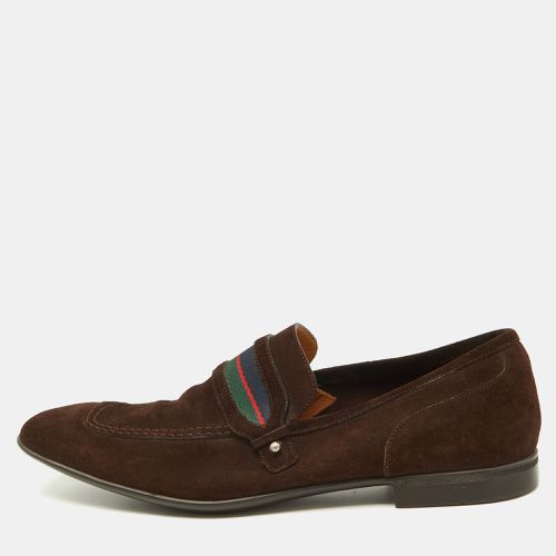 Suede Web Slip On Loafers Size 41 - Gucci - Modalova