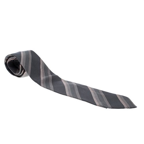 Contrast Diagonal Striped Silk Jacquard Traditional Tie - Giorgio Armani - Modalova