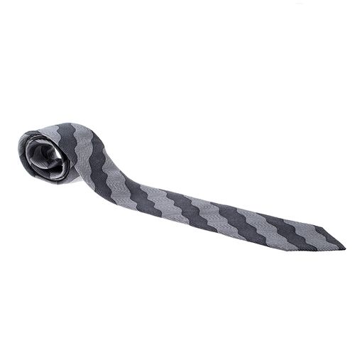 Wave Pattern Silk Jacquard Traditional Tie - Giorgio Armani - Modalova