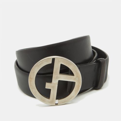 Leather Logo Buckle Belt 95CM - Giorgio Armani - Modalova