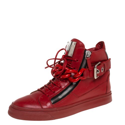 Leather Chain Detail High Top Sneakers Size 40 - Giuseppe Zanotti - Modalova