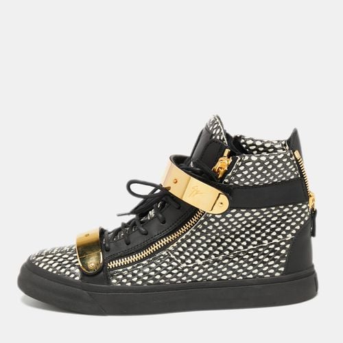 White Snakeskin Embossed And Leather High Top Double Zip Sneakers Size 40 - Giuseppe Zanotti - Modalova