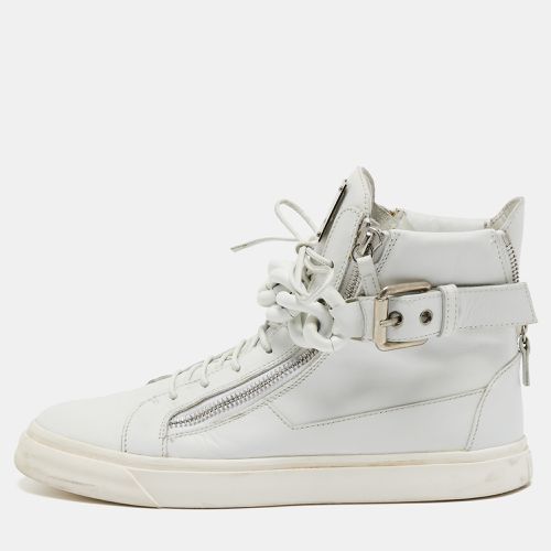 Leather Metal Chain High Top Sneakers Size 44 - Giuseppe Zanotti - Modalova