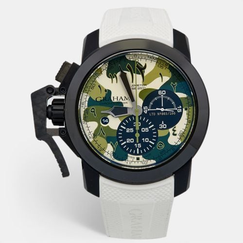 Green Camouflage PVD Coated Stainless Steel Rubber Chronofigher 2CCAU.G04A Men's Wriswatch 47 mm - Graham - Modalova