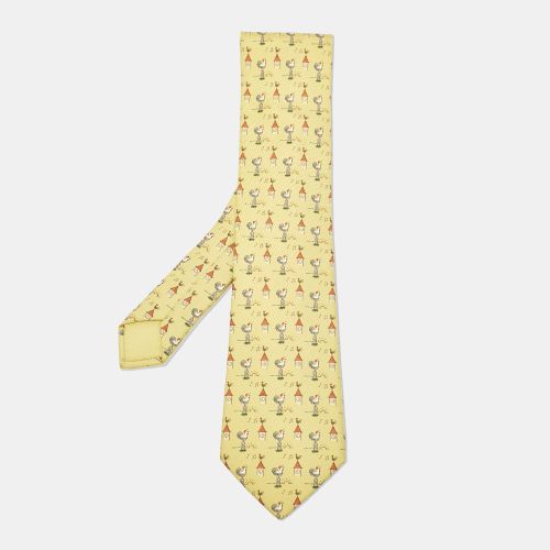 Rooster Print Silk Tie - Hermes - Modalova