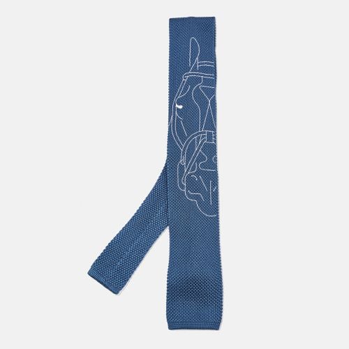 Silk Knit Tete-A-Tete Equestre Tie - Hermes - Modalova