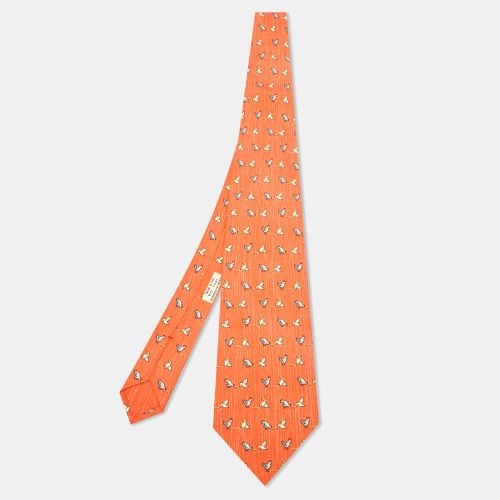 Hermès Whimsical Chickens Print Silk Classic Tie - Hermes - Modalova