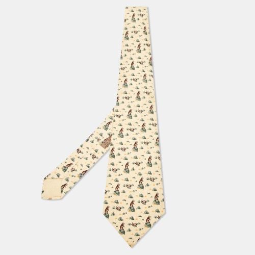 Hermès Groundhogs Print Silk Classic Tie - Hermes - Modalova