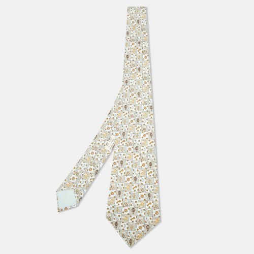 Hermès Multicolor Whimsical Space and Weather Pattern Silk Classic Tie - Hermes - Modalova