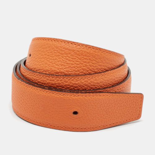 Hermès /Noir Togo and Box Leather Reversible Belt Strap 90 CM - Hermes - Modalova