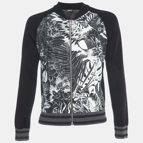 Printed Wool Knit Zip-Up Jacket M - Just Cavalli - Modalova