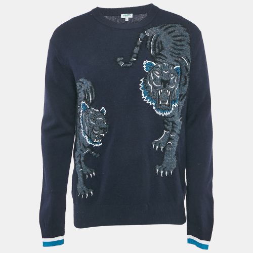 Tiger Intarsia Wool Knit Sweater L - Kenzo - Modalova