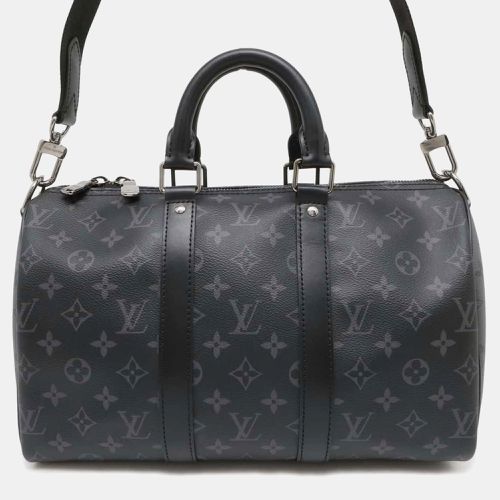 Noir Monogram Keepall Bandouliere Eclipse Bag Size 35 - Louis Vuitton - Modalova