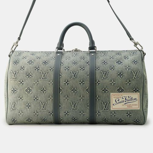 Monogram Washed Denim Keepall Bandouliere Size 50 - Louis Vuitton - Modalova