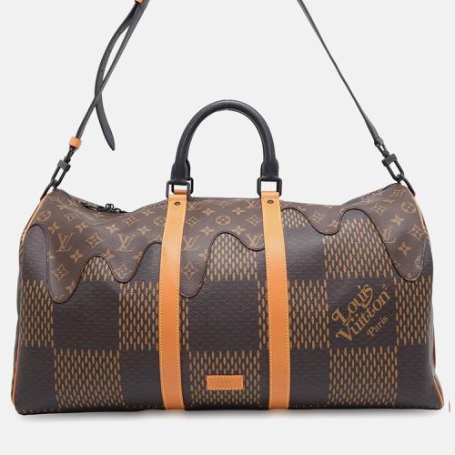 Noir Damier Ebene Canvas Giant Monogram Keepall Bandouliere Size 50 - Louis Vuitton - Modalova