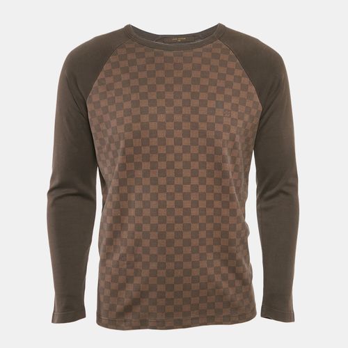 Damier Print Jersey Long Raglan Sleeve T-Shirt M - Louis Vuitton - Modalova