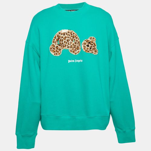 Leopard Bear Embroidered Cotton Knit Sweatshirt L - Palm Angels - Modalova