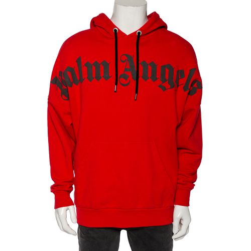 Cotton Logo Printed Hoodie M - Palm Angels - Modalova