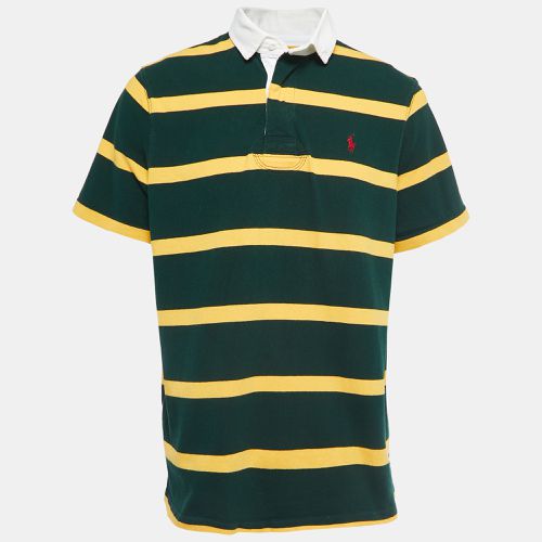 Yellow Striped Cotton Knit Contrast Collar T-Shirt L - Polo Ralph Lauren - Modalova