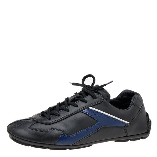 Blue Leather Low Top Sneakers Size 42 - Prada Sport - Modalova