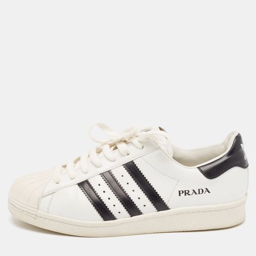 X Adidas /Black Leather Superstar Lace Up Sneakers Size 40 - Prada - Modalova