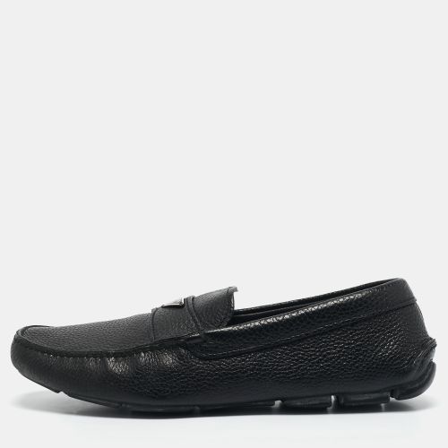 Leather Triangle Logo Driver Slip On Loafers Size 43.5 - Prada - Modalova