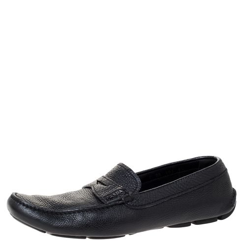 Leather Penny Slip On Loafers Size 43.5 - Prada - Modalova