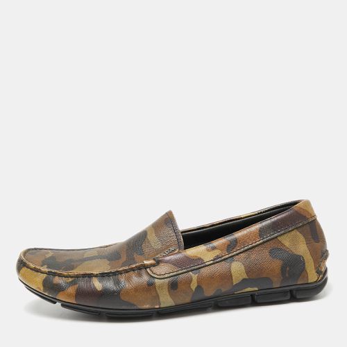 Camo Print Leather Slip On Loafers Size 39.5 - Prada - Modalova