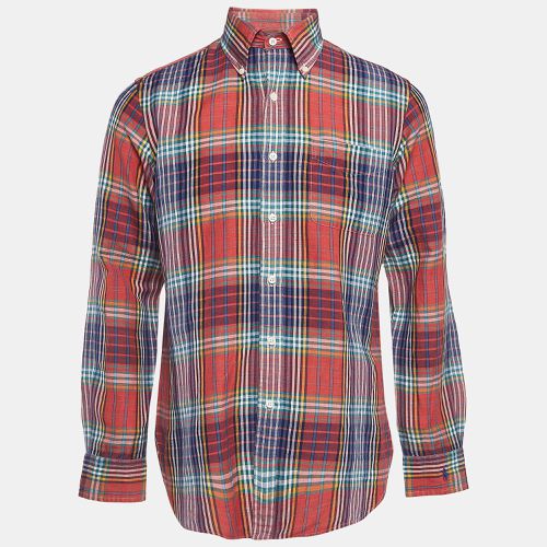 Tartan Check Linen Blend Custom Fit Shirt M - Ralph Lauren - Modalova