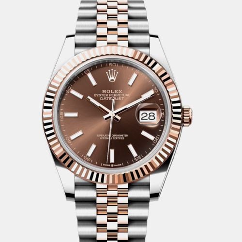 K Everose Gold and Stainless Steel automatic Datejust 126333 41 mm - Rolex - Modalova