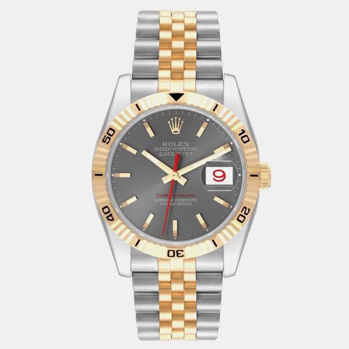 Turnograph Datejust Steel Yellow Gold Gray Dial Men's Watch 36.0 mm - Rolex - Modalova