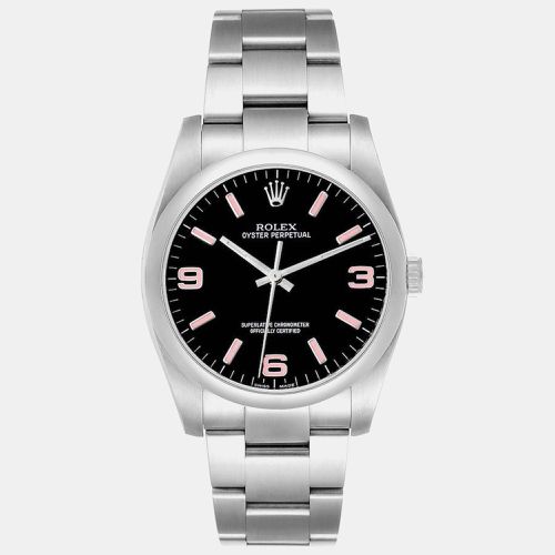 Oyster Perpetual 36 Pink Baton Dial Steel Mens Watch 116000 - Rolex - Modalova